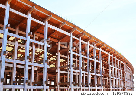 Scenery of the large roof ring Kansai Expo Osaka Expo Japan World Exposition Scenery of the large roof ring Kansai Expo Osaka Expo Japan World Exposition 129578882
