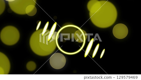 Image of circle over digital space with dots Image of circle over digital space with dots 129579469