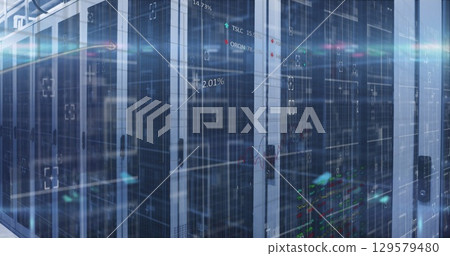 Image of data processing over computer servers 129579480