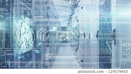 Image of data processing over computer servers 129579483
