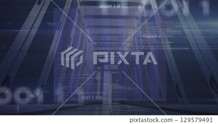 Image of graphs and numbers over servers 129579491