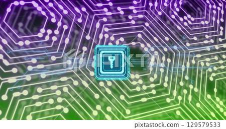 Image of key icon over network of connections Image of key icon over network of connections 129579533