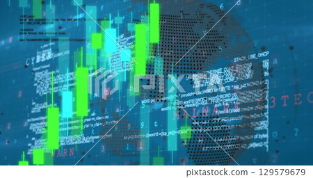 Image of data processing over globe 129579679