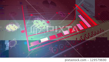 Image of connections and social media text over african american man and with text 129579690