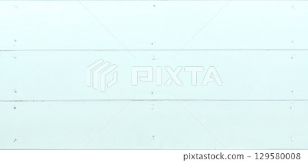 Background image of a horizontal wooden wall with wood grain painted light blue and nailed down Background image of a horizontal wooden wall with wood grain painted light blue and nailed down 129580008