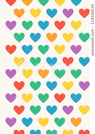 七彩心形背景素材 七彩心形背景素材 129580038