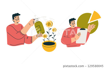 Investment Strategies and Financial Analysis Illustration for better understanding 129580045