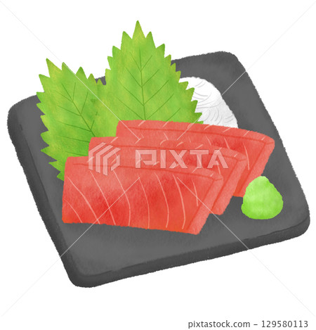Tuna sashimi illustration 129580113
