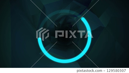 Image of digital screen with circles and shapes 129580307
