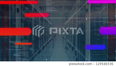 Image of data processing over computer servers Image of data processing over computer servers 129580336