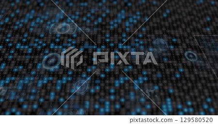 Image of data processing over black background 129580520