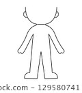Blank Character Outline for Kids Activities 129580741