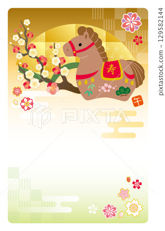 2026 Year of the Horse New Year's Card 129582144