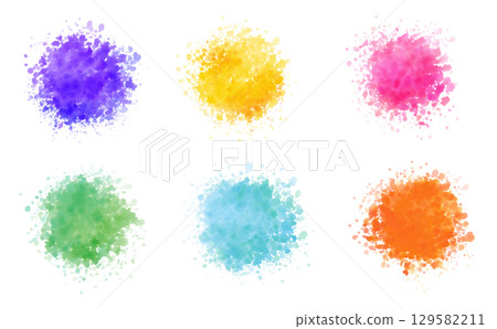 Colorful watercolor background, decoration, icon parts_splash Colorful watercolor background, decoration, icon parts_splash 129582211
