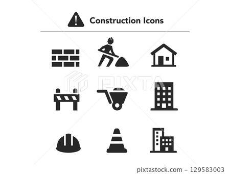 Construction Vector Icon Set stock illustration 129583003