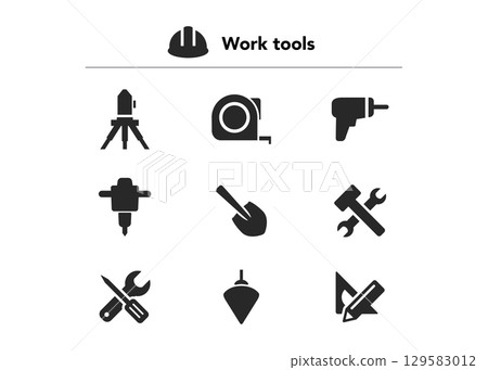 Construction Vector Icon Set stock illustration Construction Vector Icon Set stock illustration 129583012