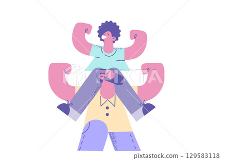 Happy fathers day celebration concept 129583118