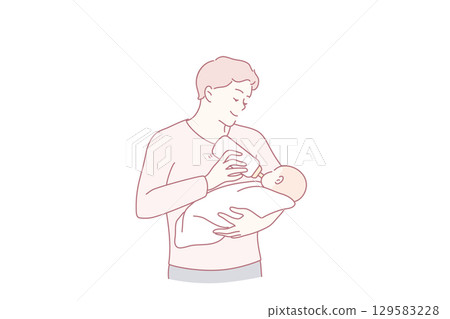 Happy fatherhood and childhood concept. Happy fatherhood and childhood concept. 129583228