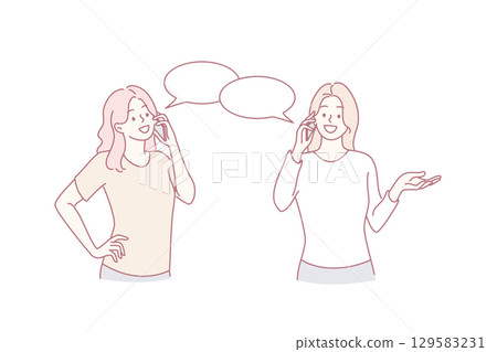 Phone talk, communication, chatting concept 129583231