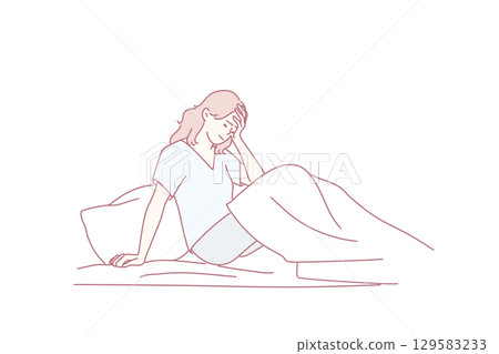 Mental disorder, loneliness, depression concept. 129583233