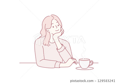 Dreaming and everyday relaxation concept Dreaming and everyday relaxation concept 129583241