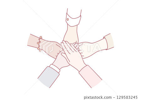 Teamwork, diversity, agreement, partnership concept Teamwork, diversity, agreement, partnership concept 129583245