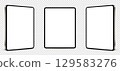 tablet computer mockup white screen. tablet pc vector isolated on transparent background. 129583276