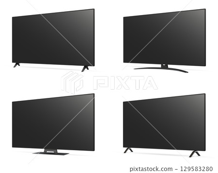 Set of tv flat screen. Smart lcd, plasma, tv mock up 129583280