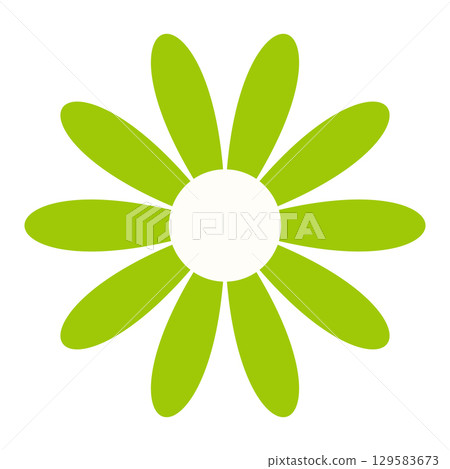 A bright green flower icon with elegant petal curves and sleek geometry. The stylized bloom combines nature with clean, modern minimalism. A bright green flower icon with elegant petal curves and sleek geometry. The stylized bloom combines nature with clean, modern minimalism. 129583673