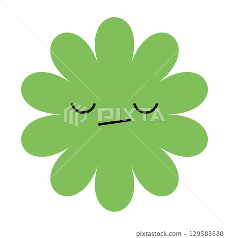 Minimal flower illustration with a downcast face. Bright colors and simple shapes bring a moody character to life. 129583680