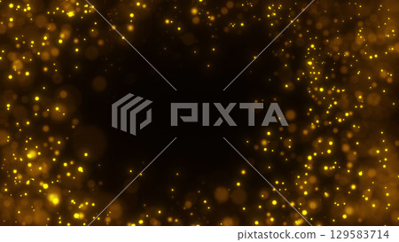 Sparkling gold particle effect frame 129583714