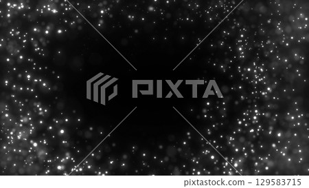 Sparkling light particle effect frame 129583715