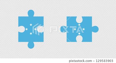 Puzzle Pieces with Micronesia Flag. 129583903