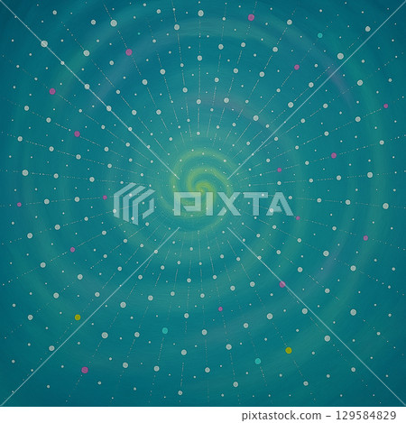 A blue-green, cosmic swirl abstract background 129584829