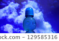 Ramune bottle with blue sky background 129585316