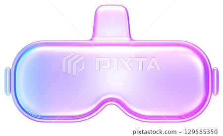 3D glass style VR headset in purple blue gradient, representing virtual reality, immersive experiences, and gaming technology 3D glass style VR headset in purple blue gradient, representing virtual reality, immersive experiences, and gaming technology 129585350
