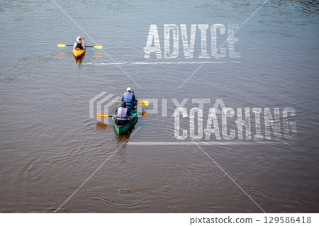 Mentorship and Teamwork on Water Symbolizing Guidance, Coaching, and Direction Toward Growth 129586418