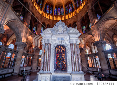 interiors and details of Saint-Remi basilica, Reims, France 129586554
