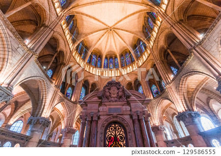 interiors and details of Saint-Remi basilica, Reims, France 129586555