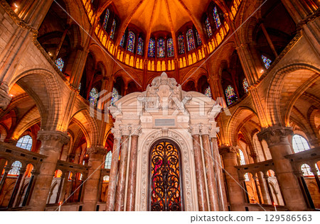 interiors and details of Saint-Remi basilica, Reims, France 129586563