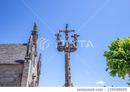 Parish close church of Lampaul, finistere, brittany, france Parish close church of Lampaul, finistere, brittany, france 129586609
