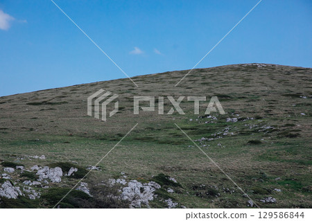 Beautiful scenery on the top of the mountain and sky Beautiful scenery on the top of the mountain and sky 129586844