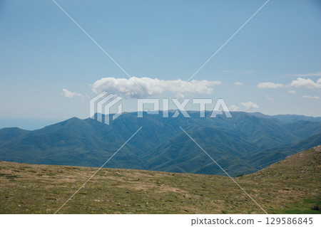 Beautiful scenery on the top of the mountain and sky Beautiful scenery on the top of the mountain and sky 129586845