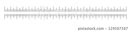 Ruler scale 20 centimeters without numbers. Measuring chart with 200 mm. Ruler scale, sewing tool template. Length measurement height, distance, math. Ruler scale 20 centimeters without numbers. Measuring chart with 200 mm. Ruler scale, sewing tool template. Length measurement height, distance, math. 129587387