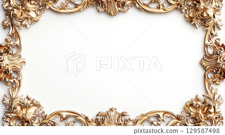 白色裝飾背景框 129587498