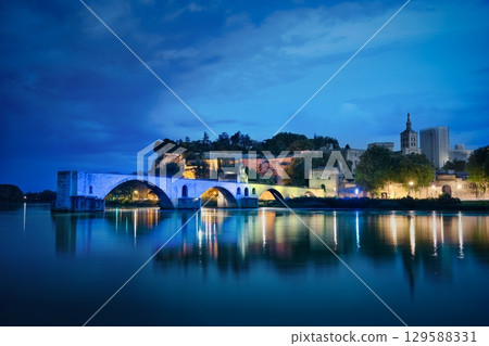 Avignon and Blue Hour 129588331