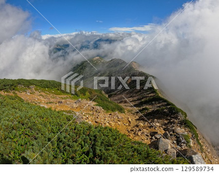 The ridgeline of the Yomiuri Shindo trail from Mt. Akaushi 129589734