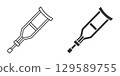 Crutches monochrome icon 129589755