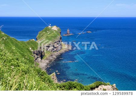 Kamui Rock from the observation plaza at Cape Kamui (Shakotan Town, Hokkaido) 129589978
