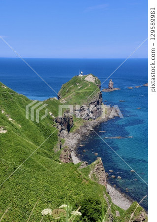 從神威岬(北海道積丹町)的觀景台眺望神威岩 從神威岬(北海道積丹町)的觀景台眺望神威岩 129589981